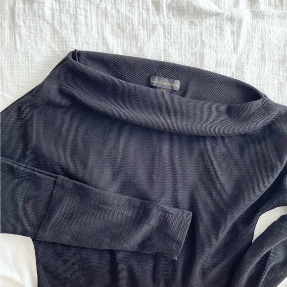 Black, Asymetric Top, Cotton, Long Sleeve, Medium - Picture 6 of 7